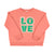 Sweatshirt | dark pink w/ "love" print