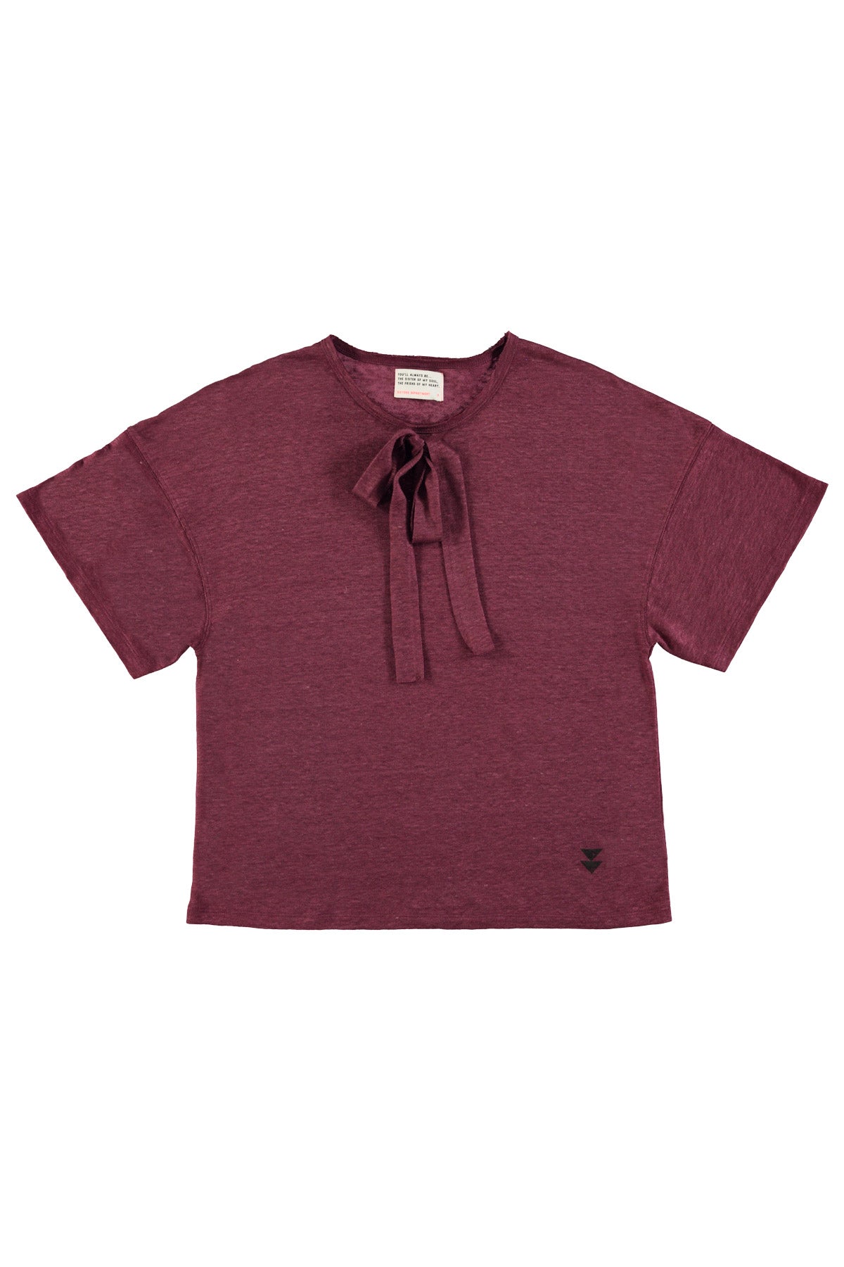 T-shirt w/ short sleeves | Aubergine linen
