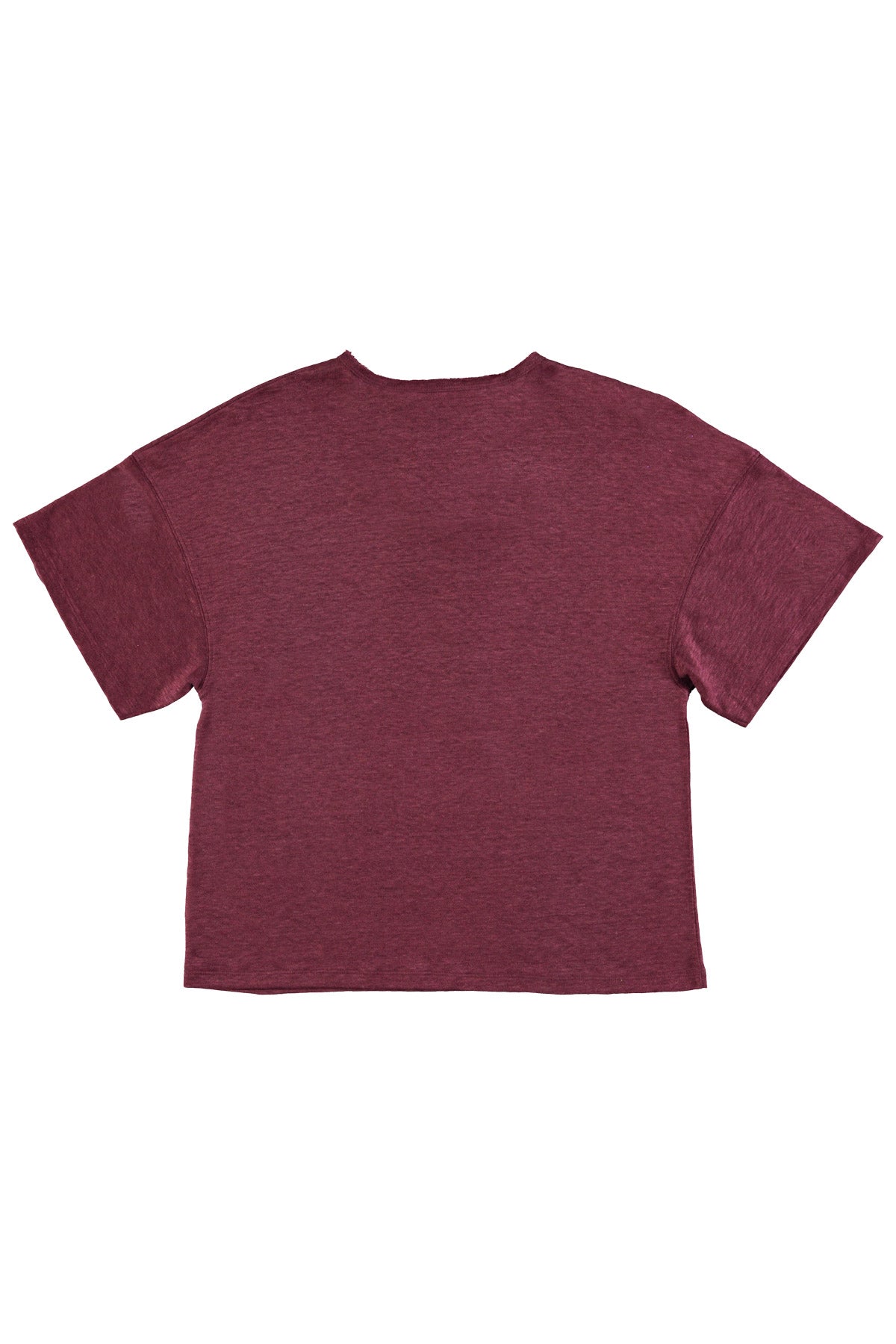 T-shirt w/ short sleeves | Aubergine linen