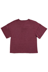T-shirt w/ short sleeves | Aubergine linen