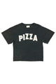 T-shirt w/ short sleeves | Faded black w/ "pizza" print