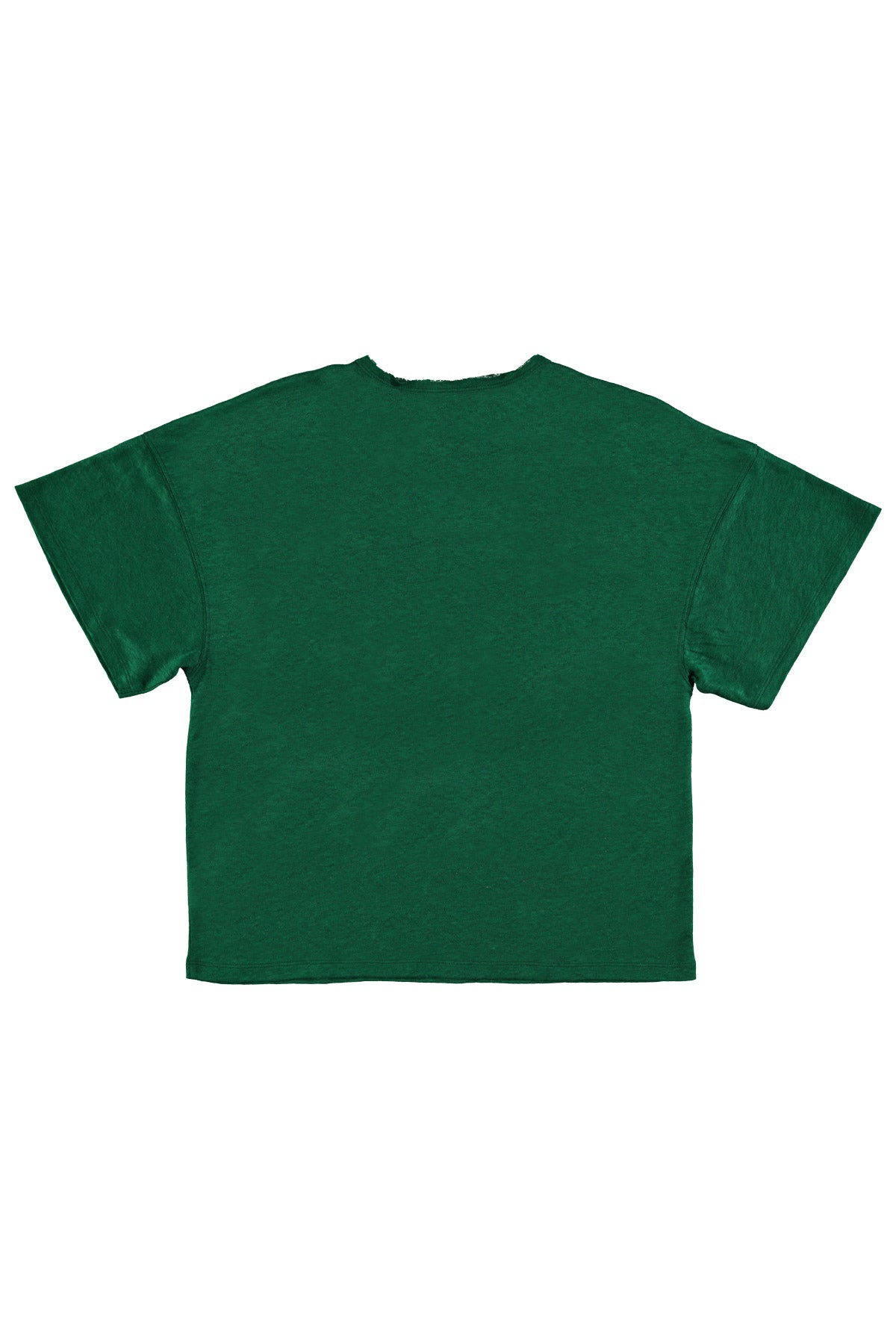 T-shirt w/ short sleeves | Green linen