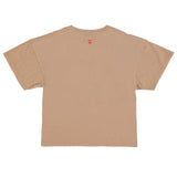 T-shirt w/ short sleeves | Light brown w/ "tomato" print