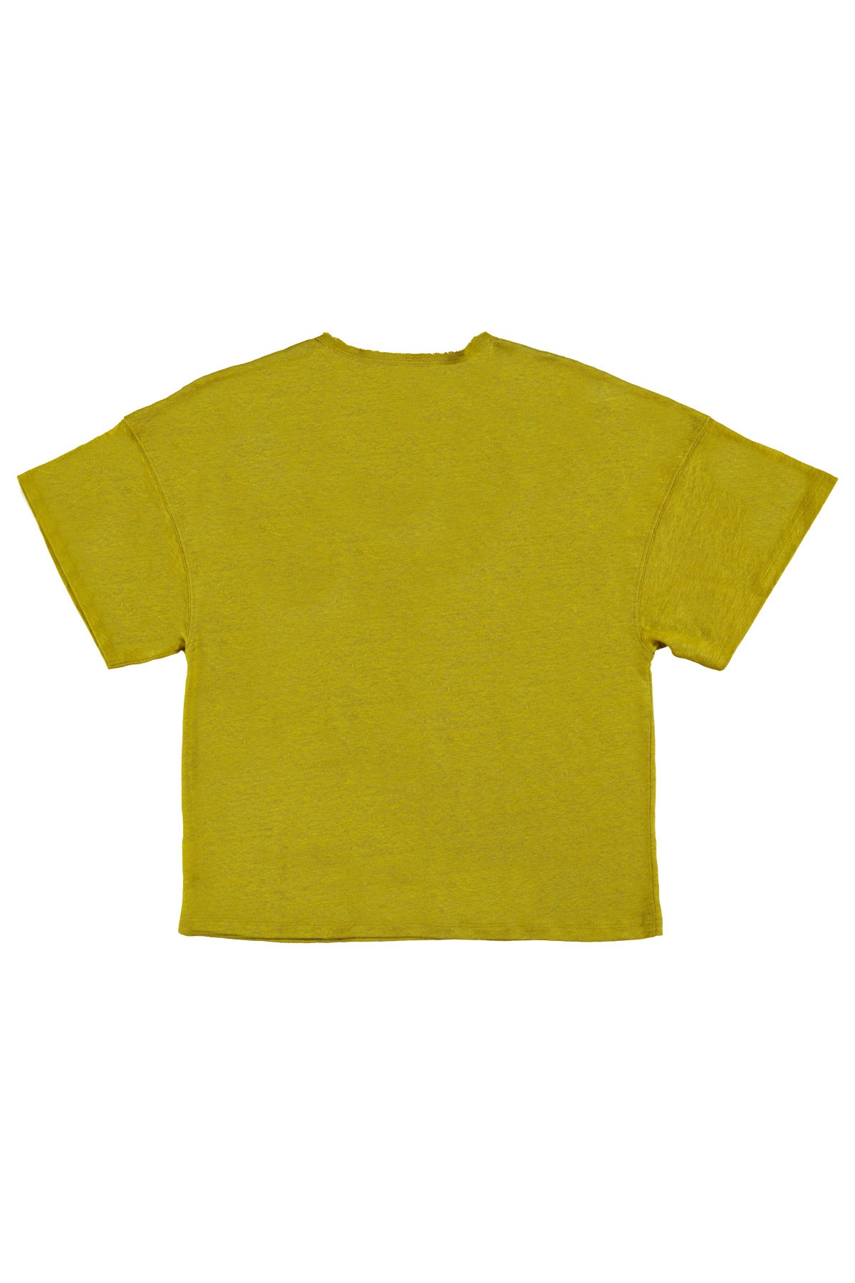 T-shirt w/ short sleeves | Olive green linen