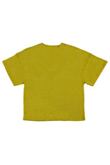 T-shirt w/ short sleeves | Olive green linen