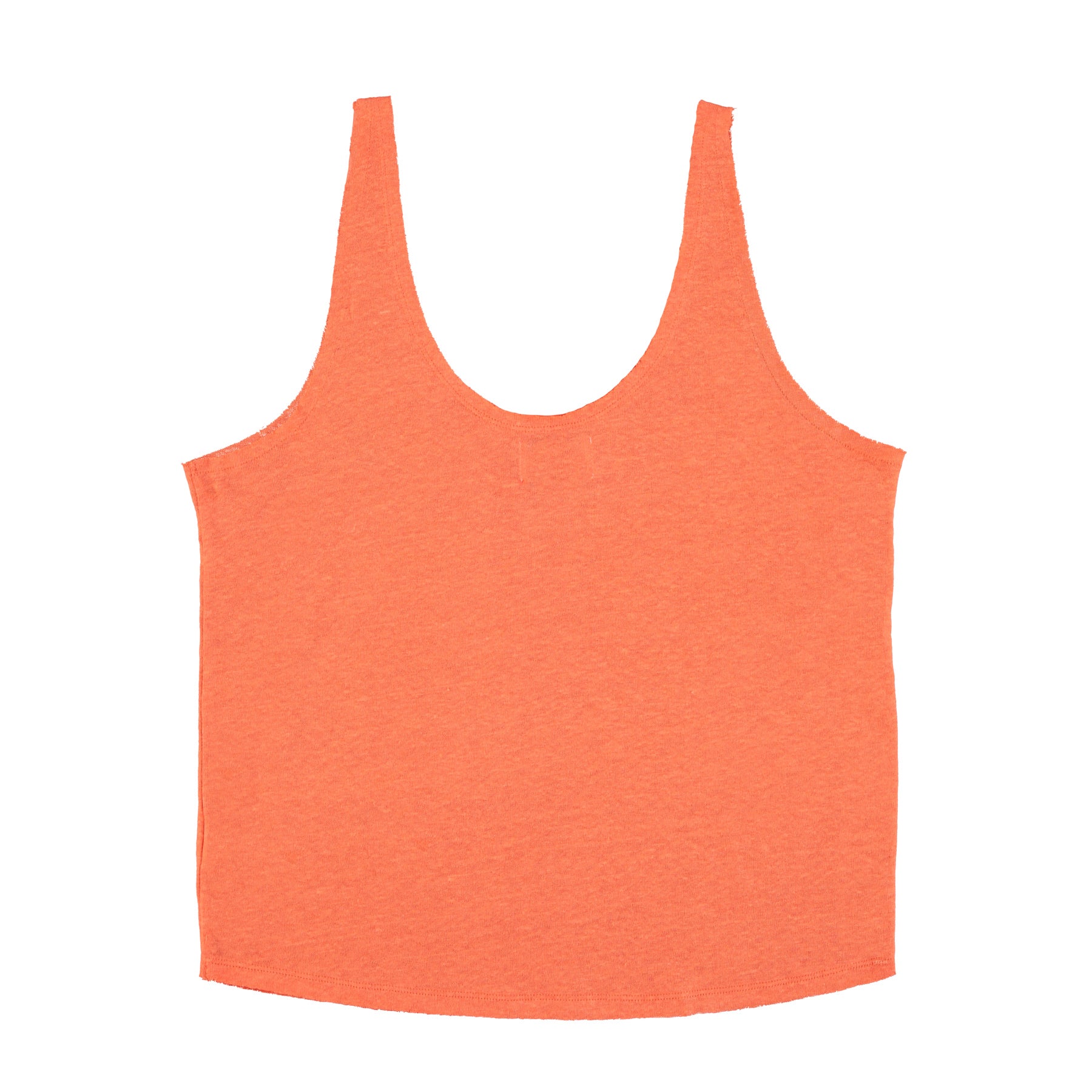 Top w/ v-neck | Orange linen