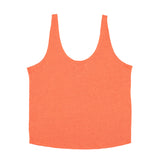 Top w/ v-neck | Orange linen