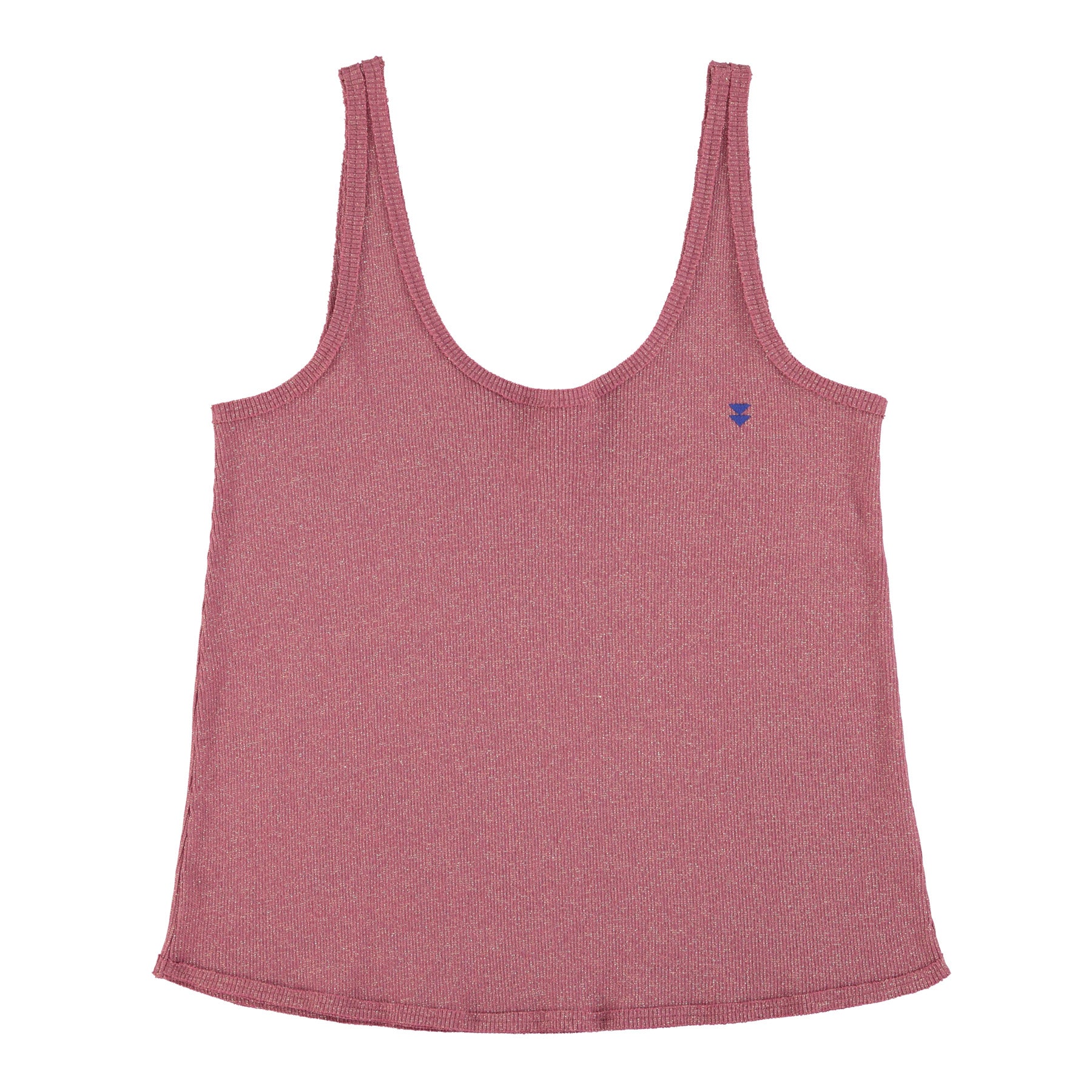 Top w/ v-neck | Pale pink w/ golden lurex