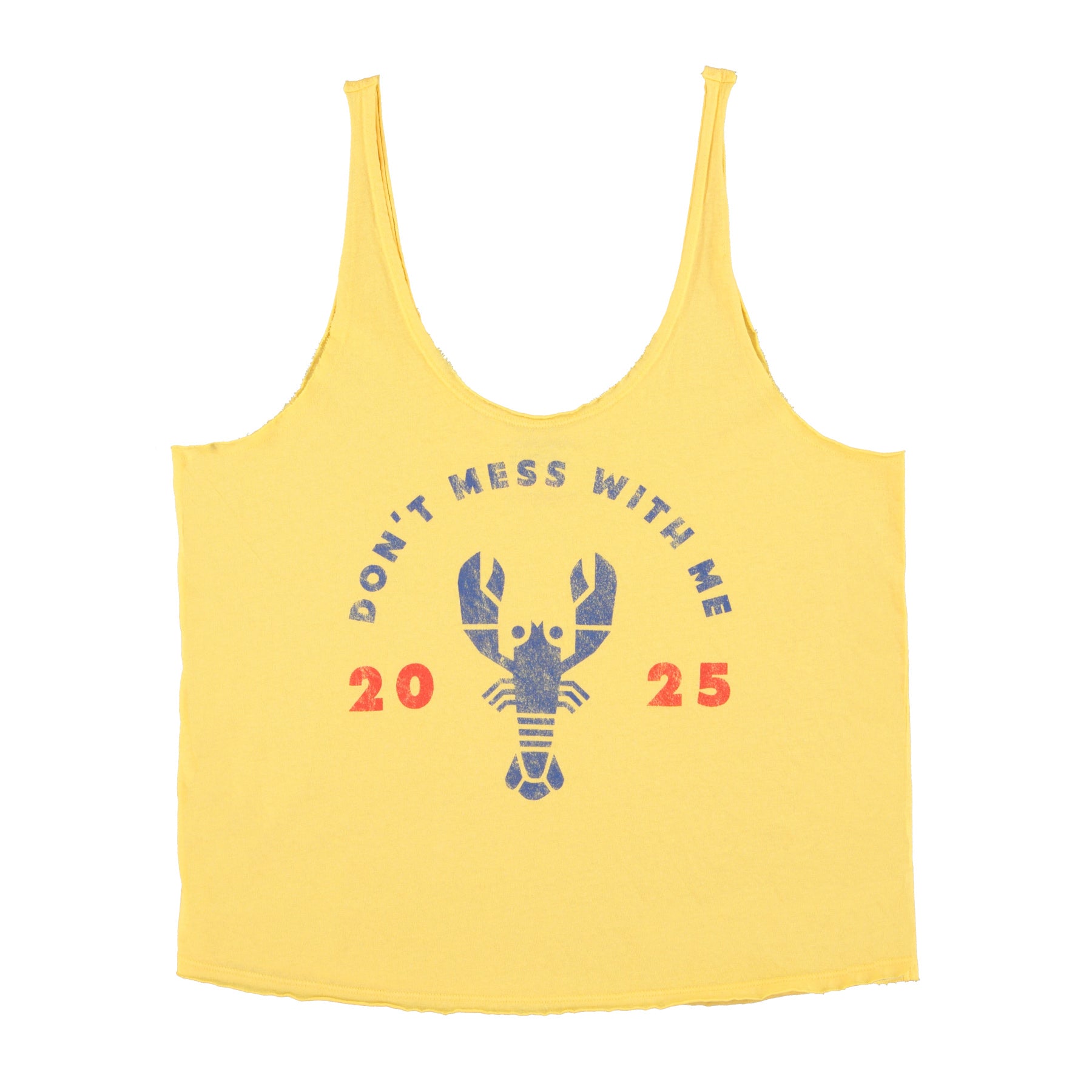 Top w/ v-neck | Yellow w/ "lobster" print