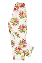 Trousers | Ecru w/ multicolor flowers