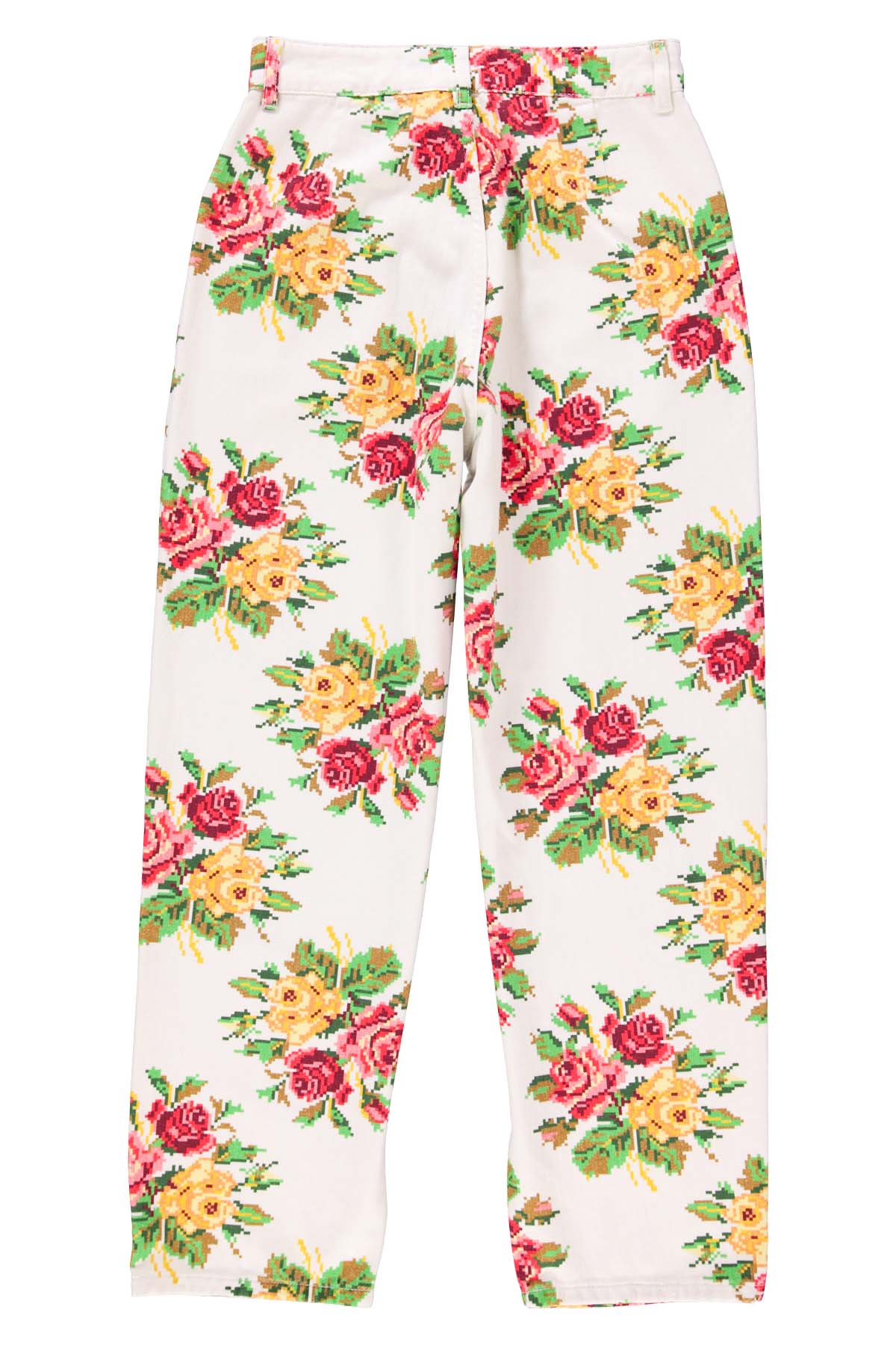 Trousers | Ecru w/ multicolor flowers