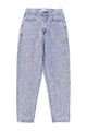Trousers | Washed blue denim w/ animal print