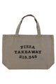 XL bag | Brown w/ "pizza takeaway" print