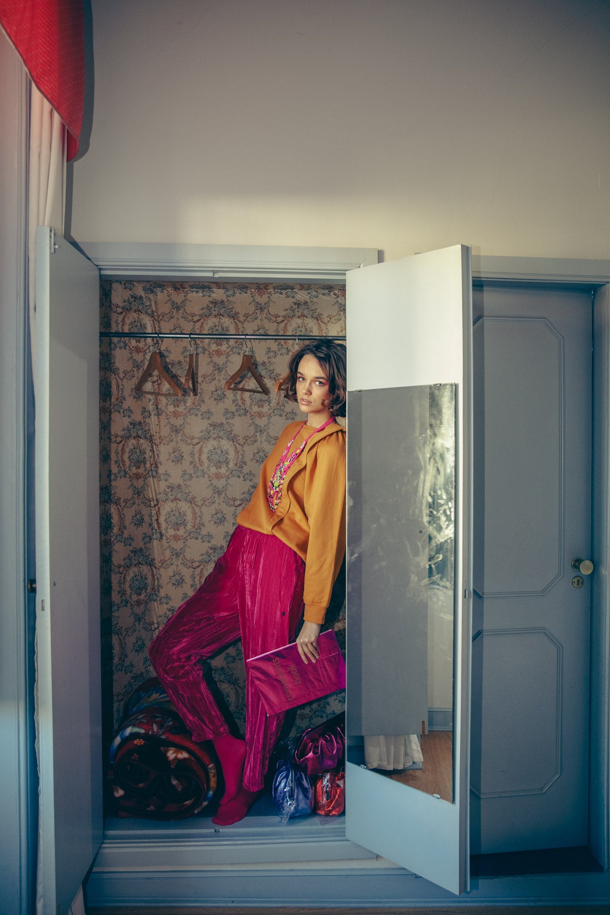 Trousers | Fuchsia velvet