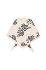 Knitted bandana | Ecru w/ flowers