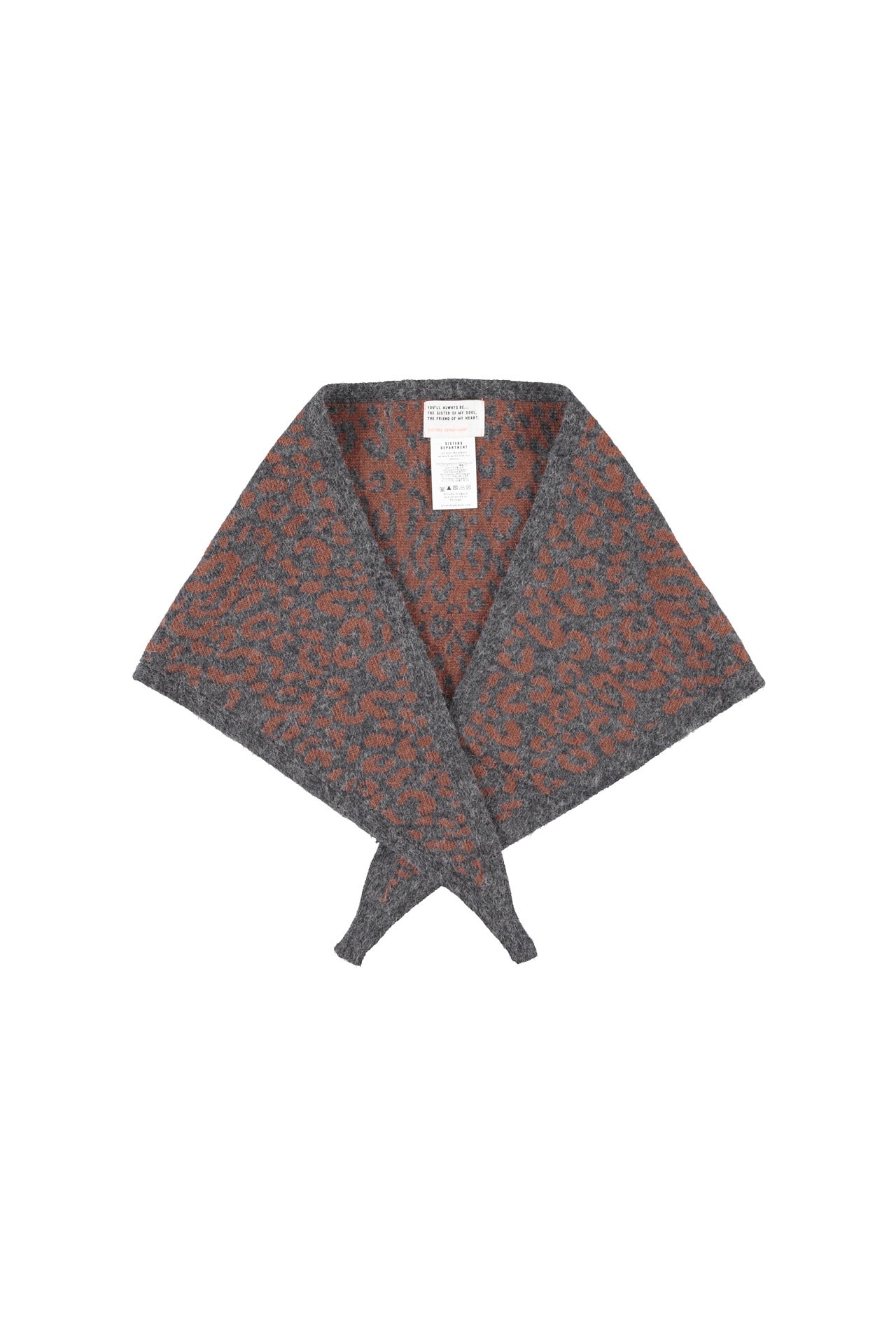 Knitted bandana | Grey w/ animal print