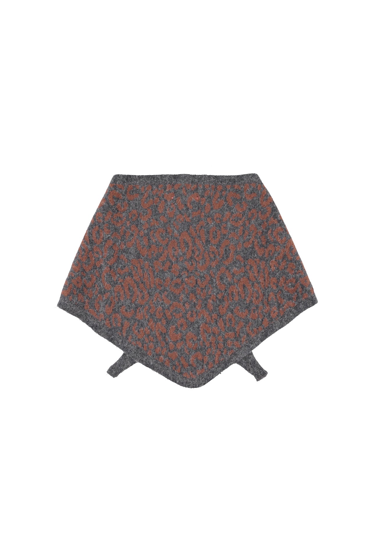 Knitted bandana | Grey w/ animal print