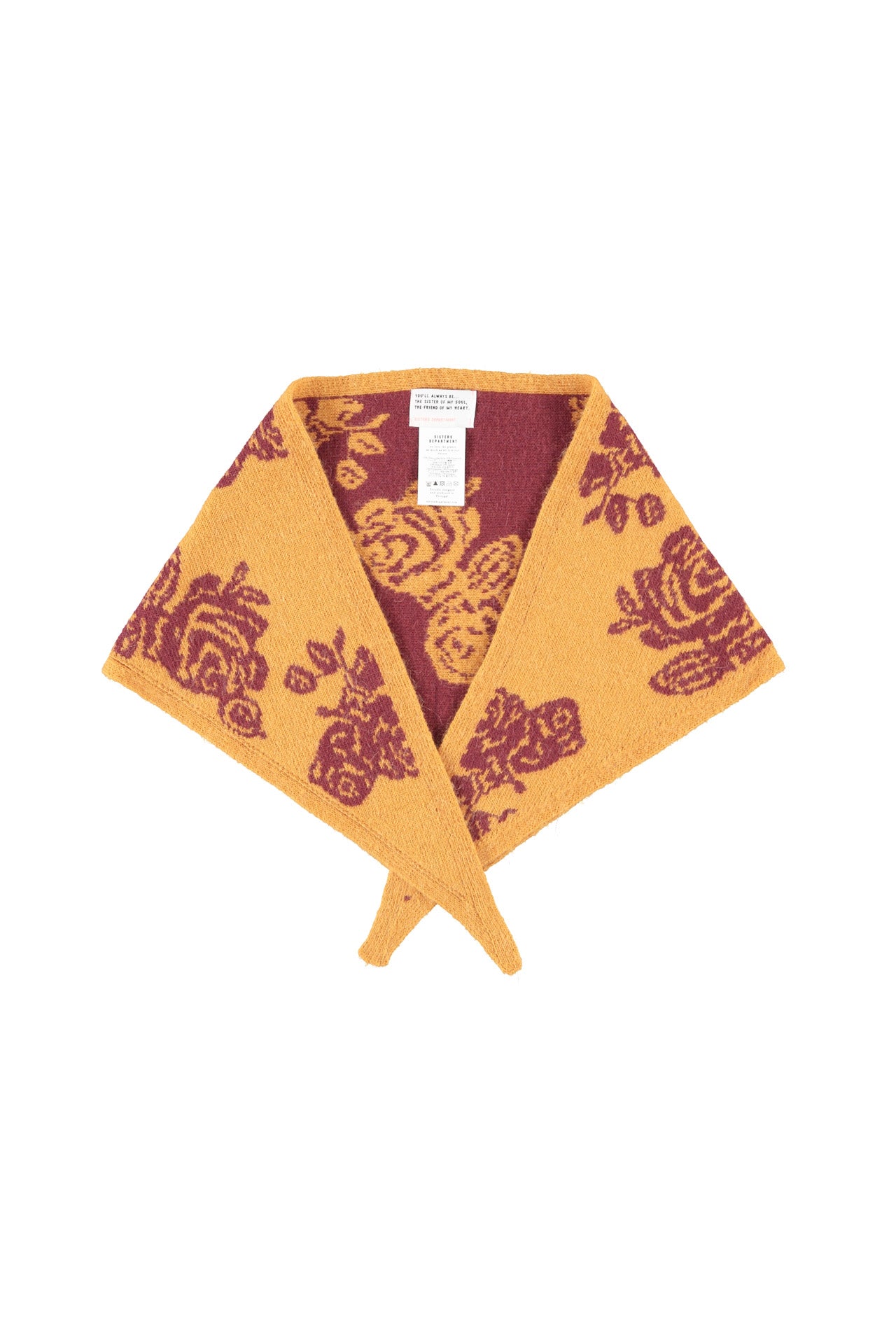 Knitted bandana | Orange w/ flowers