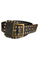 Leather belt black | Golden studs