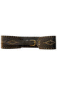 Leather Belt Black | Large w/ Golden Studs