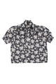 Blouse w/ bow | Black w/ floral jacquard