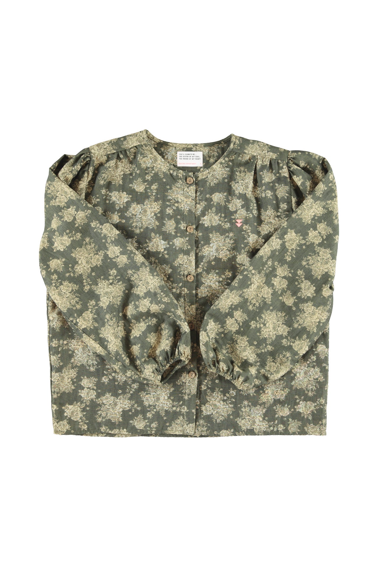 Blouse | Green w/ floral jacquard