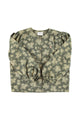 Blouse | Green w/ floral jacquard
