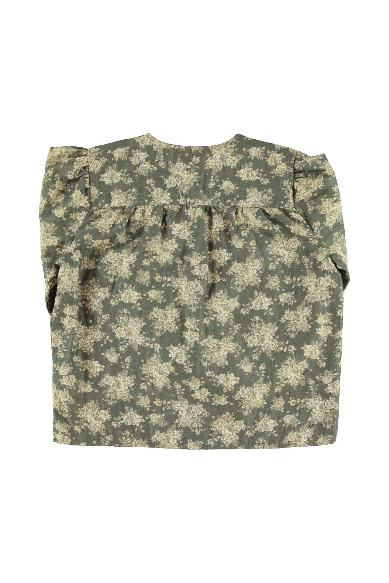 Blouse | Green w/ floral jacquard