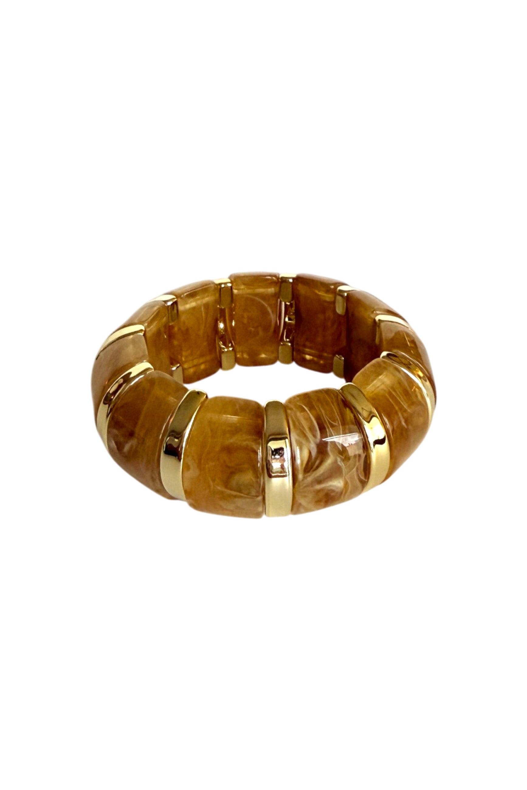 Bracelet Semicircles & Golden | Camel