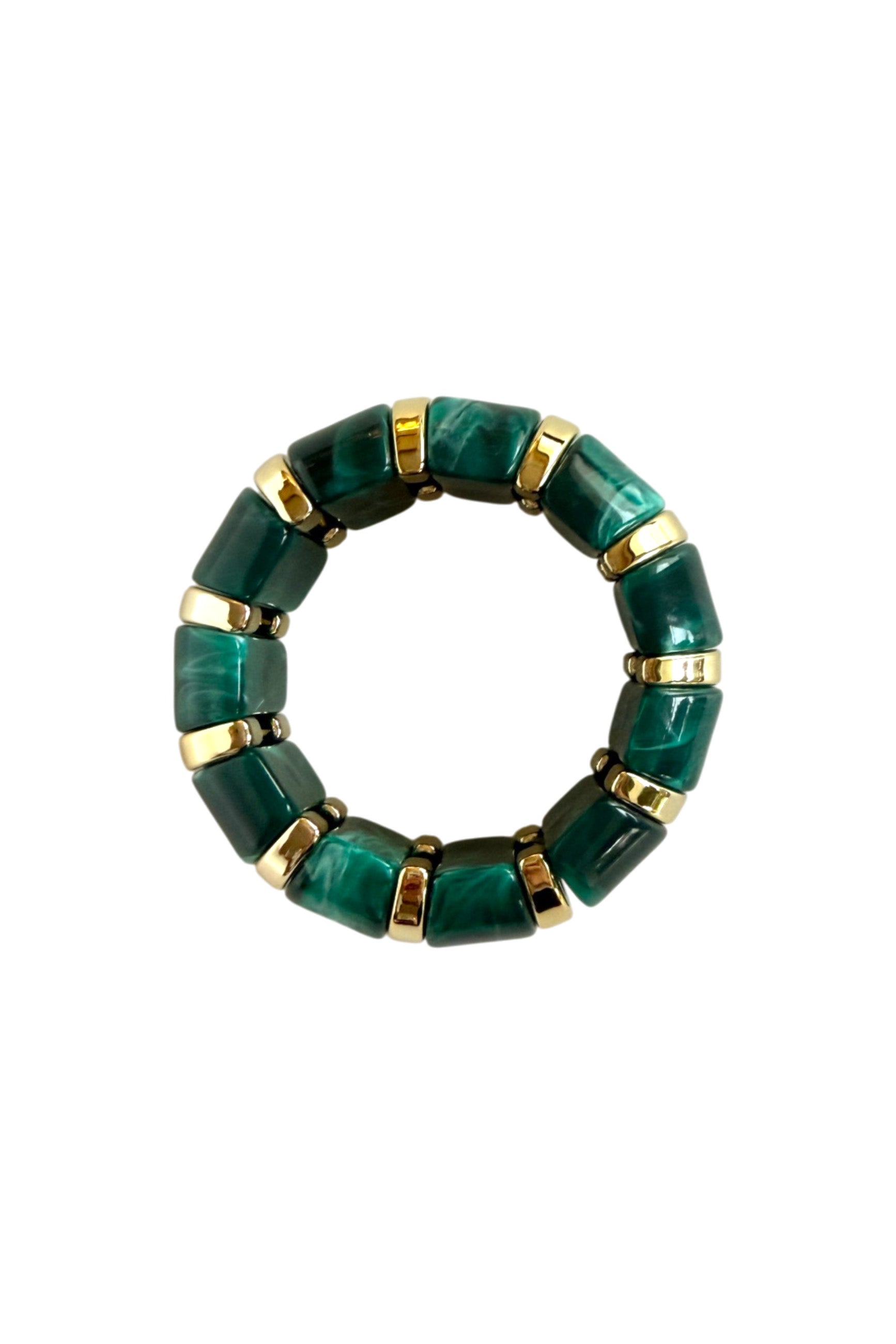 Bracelet Semicircles & Golden | Emerald