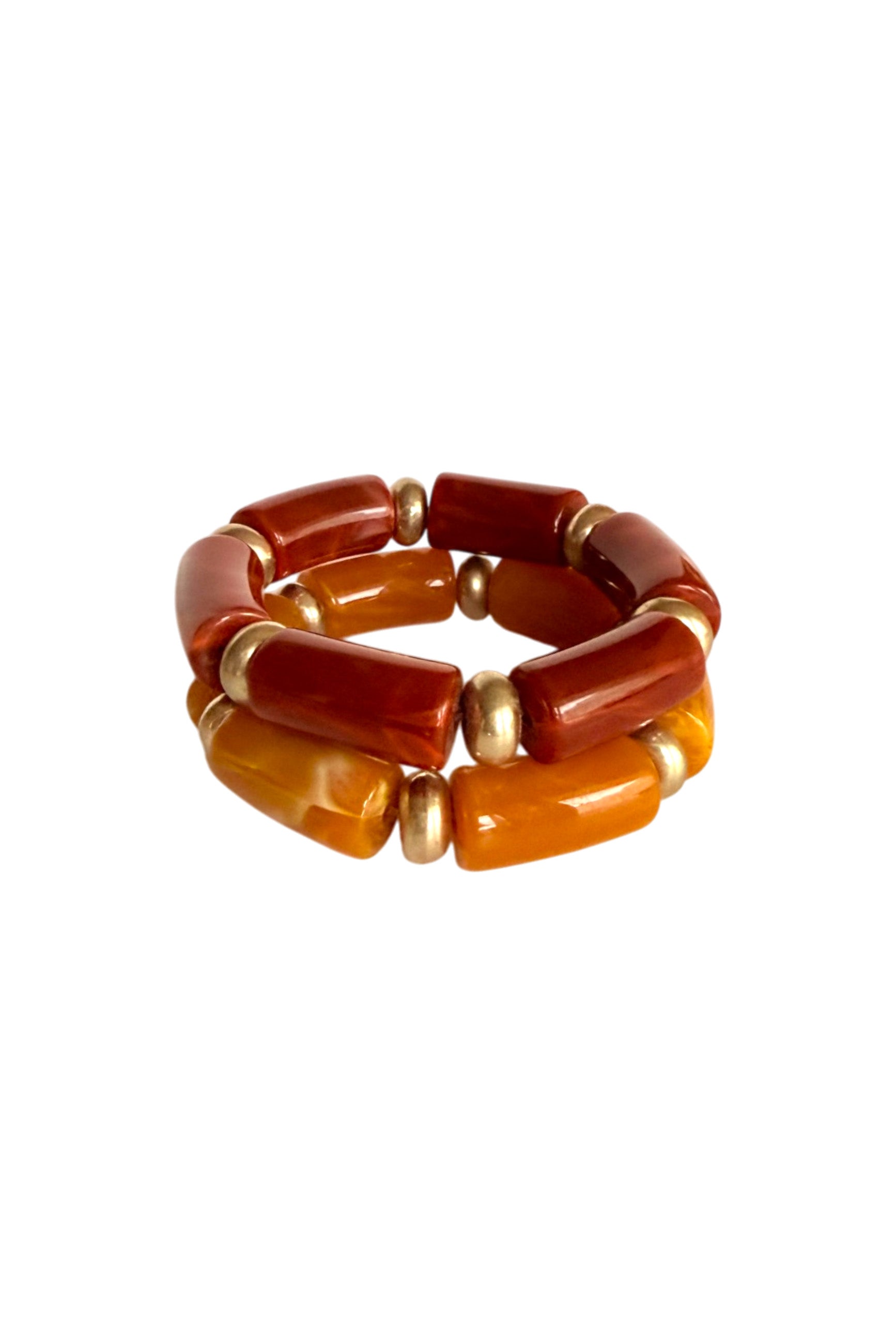 Bracelet Gold & Cylindrical | Bordeaux