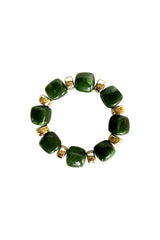 Bracelet Gold & Green Beads