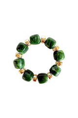 Bracelet Golden & Green Beads