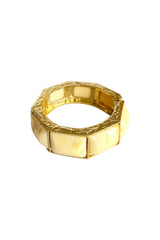 Bracelet Golden Metal & Ecru