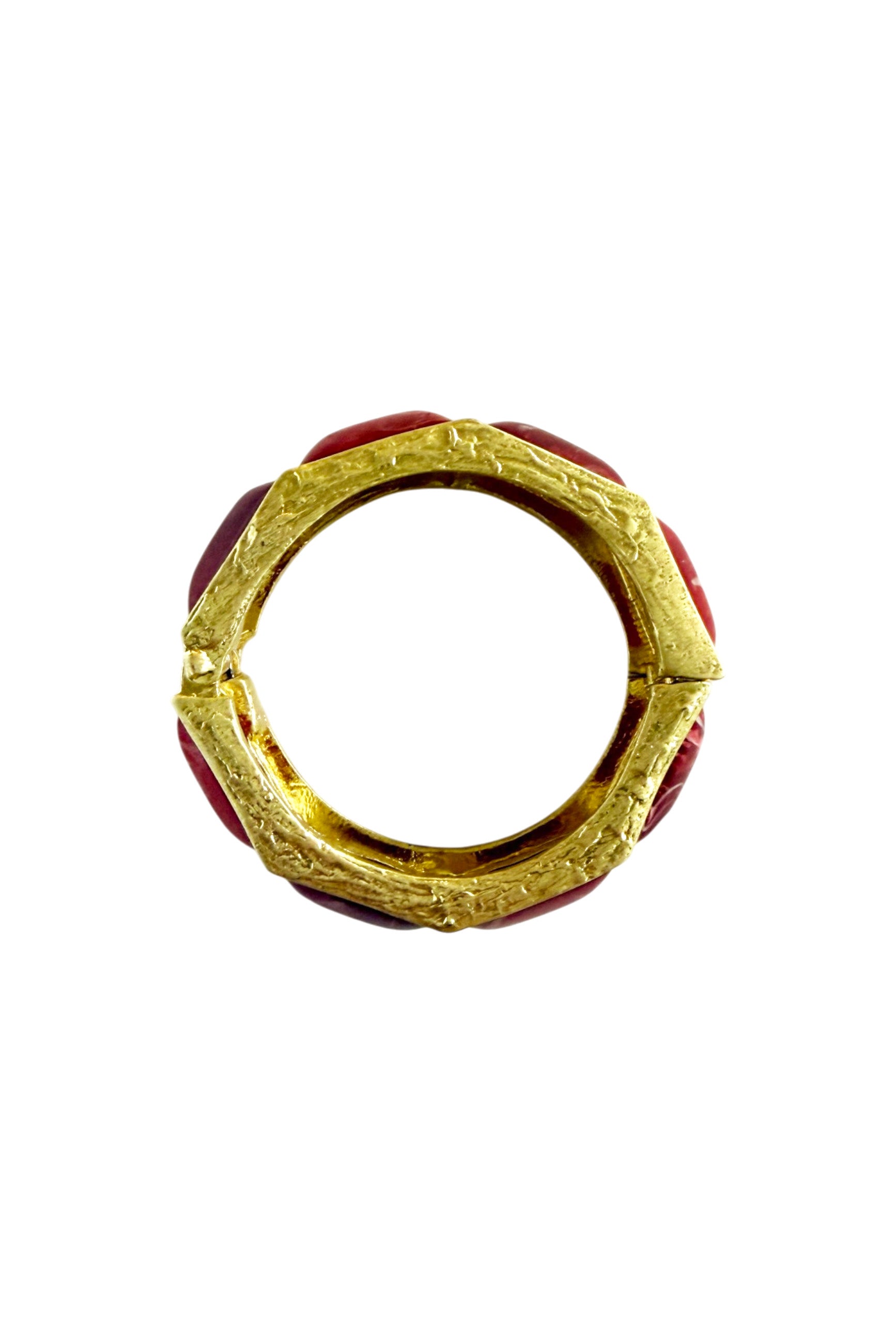 Bracelet Golden Metal & Bordeaux