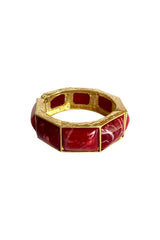 Bracelet Golden Metal & Bordeaux
