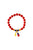 Bracelet Red Beads w/ Pendant