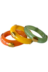 Bracelet Yellow Marble w/ Golden Circles