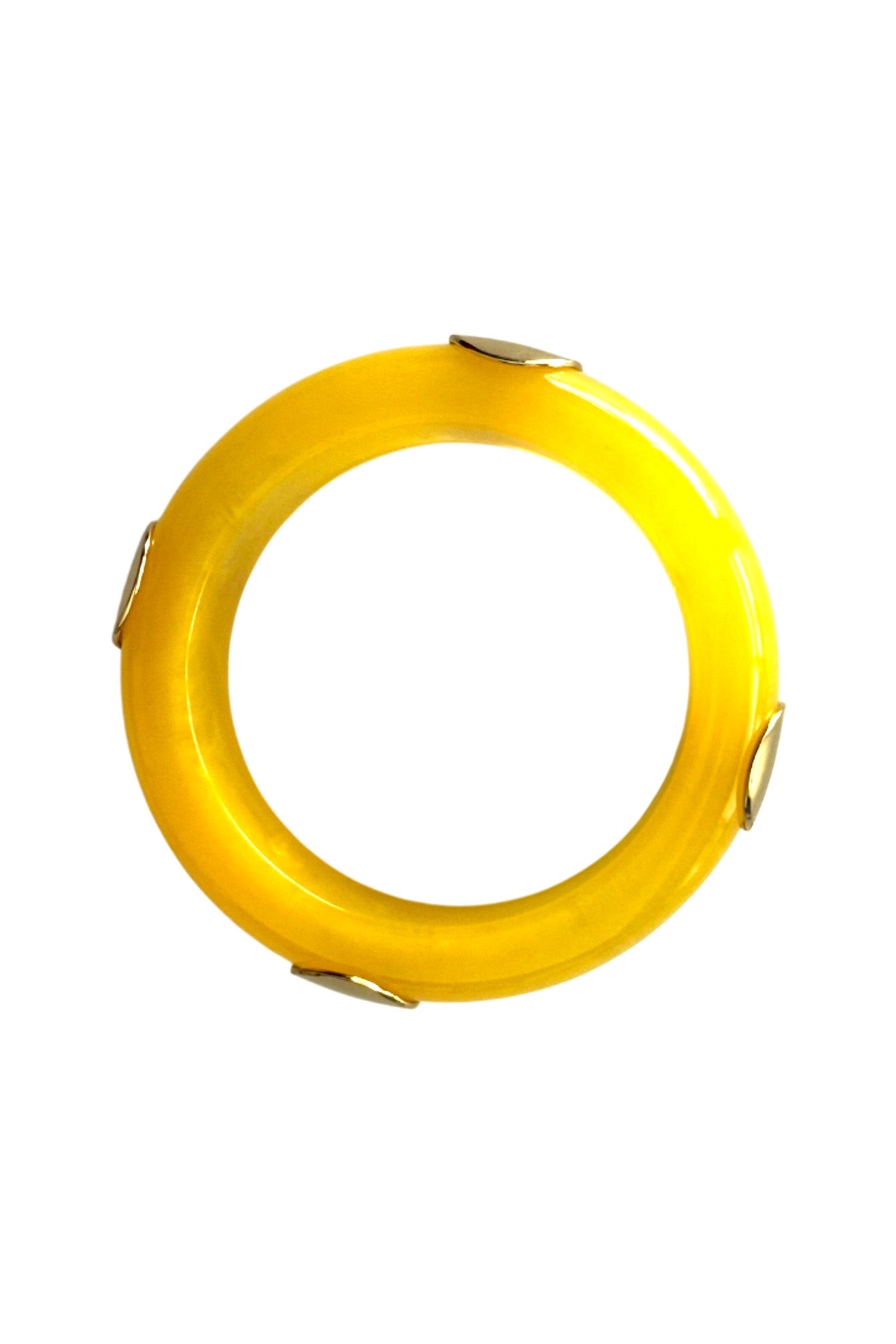Bracelet Yellow Marble w/ Golden Circles