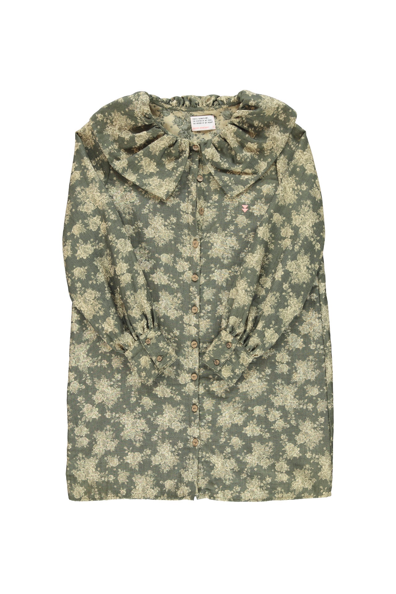 Short dress | Green w/ floral jacquard