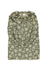 Short dress | Green w/ floral jacquard