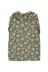 Short dress | Green w/ floral jacquard