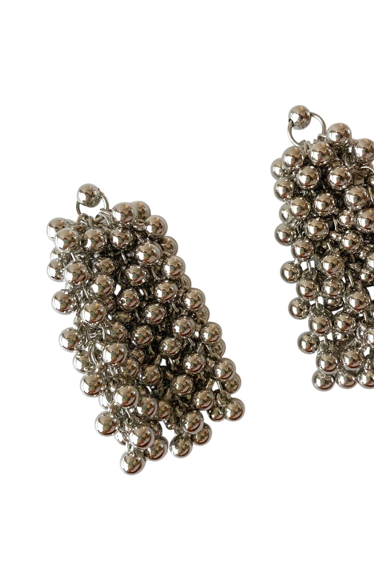 Long Silver Earrings | Multi Spheres