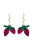 Long Earrings Flower | Pink & Green