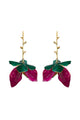 Long Earrings Flower | Pink & Green