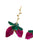 Long Earrings Flower | Pink & Green