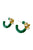 Hoop Earrings, Green w/ Flowers