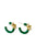 Hoop Earrings, Green w/ Flowers
