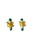 Hoop Earrings, Green w/ Flowers