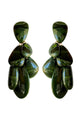 Green Stone Drop Earrings – Long Multi Pendant